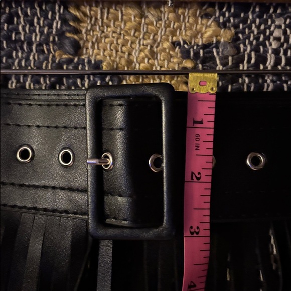 Black Fringe Belt Skirt - Picture 8 of 9